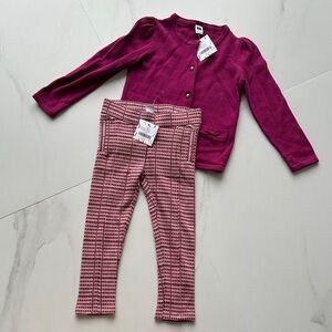 Janie and Jack Burgundy Kids Matching Set